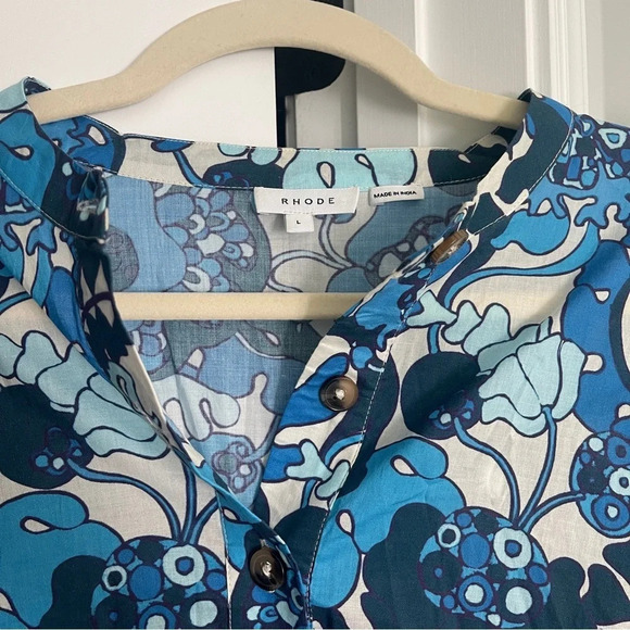 Rhode Emma Dress Woodstock Floral Blue Long Sleeve Dress - Picture 6 of 8